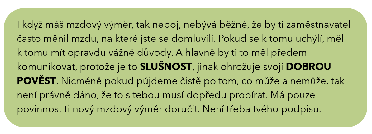 smluvní mzda a mzdový výměr 